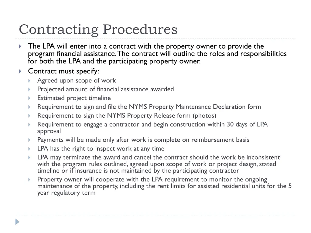 contracting procedures