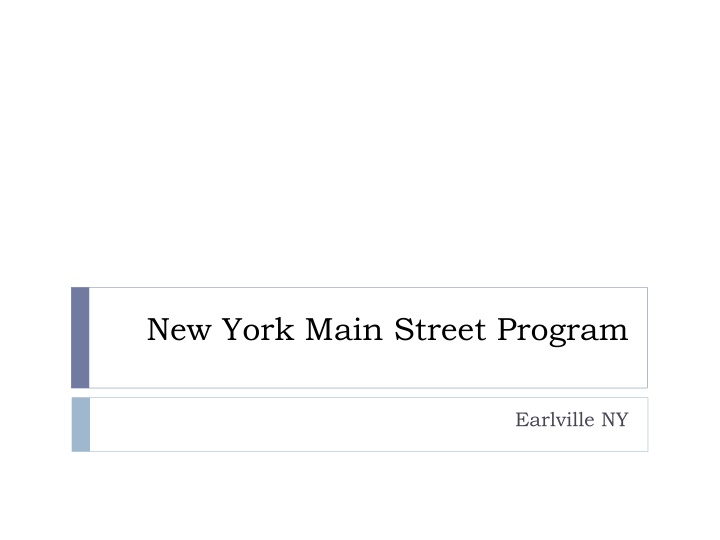 new york main street program