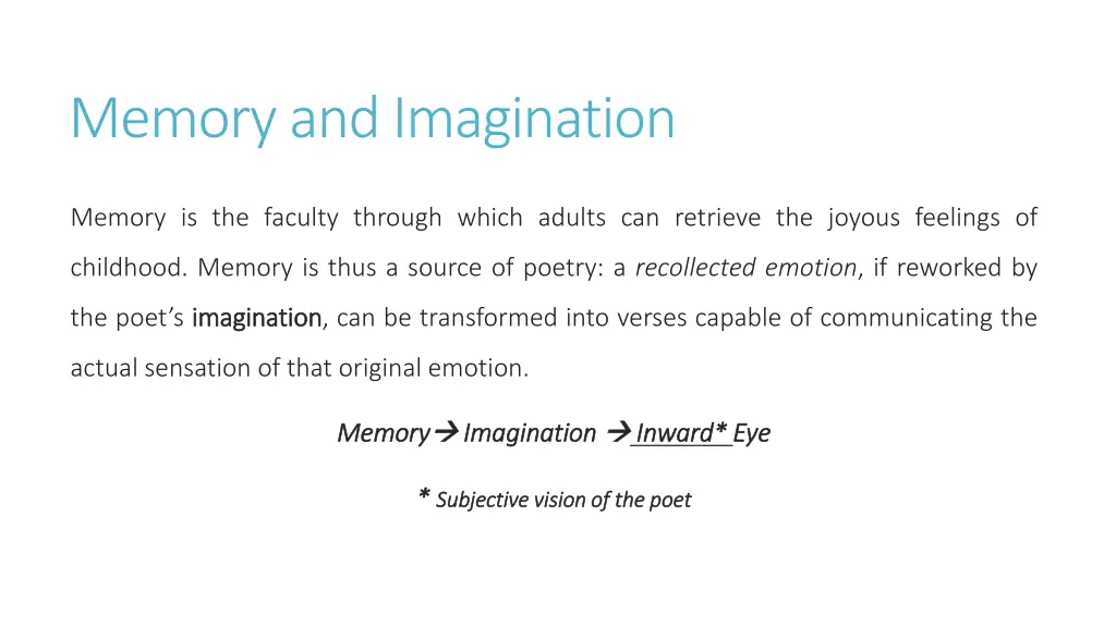 memory and imagination