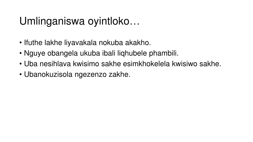 umlinganiswa oyintloko