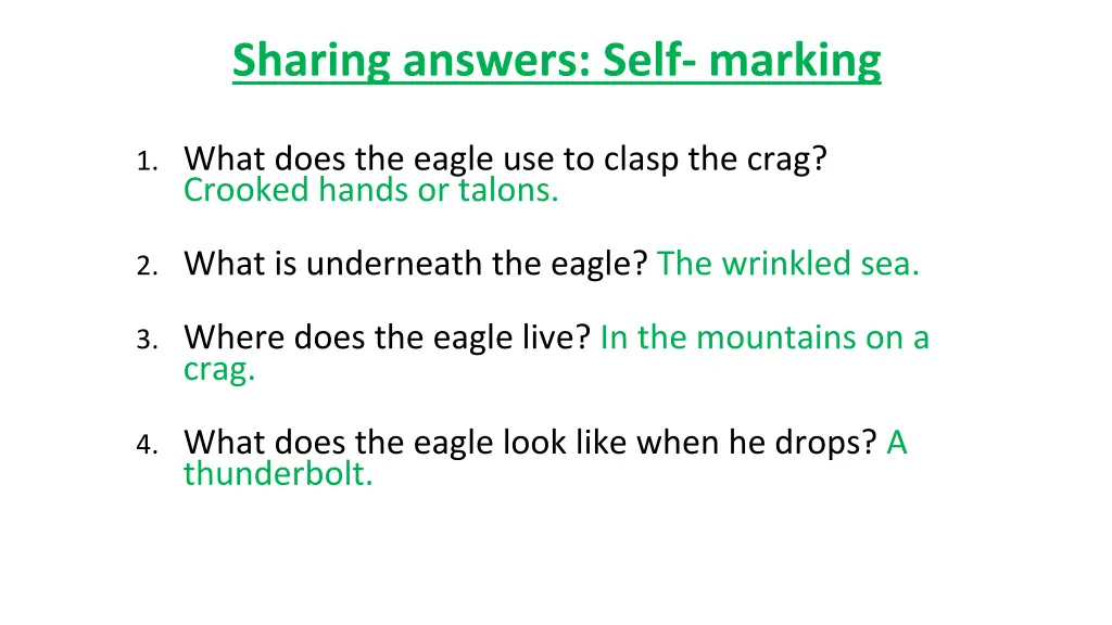 sharing answers self marking 1