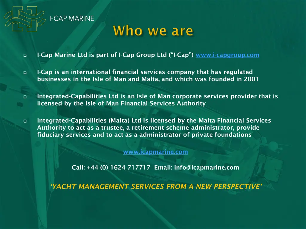 i cap marine ltd is part of i cap group