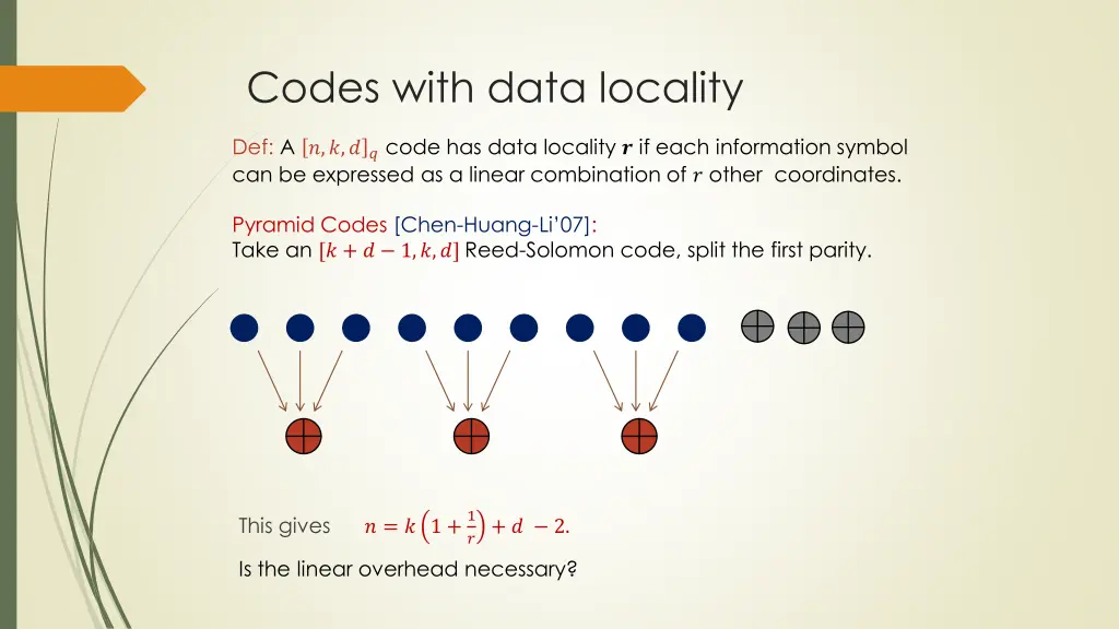 codes with data locality