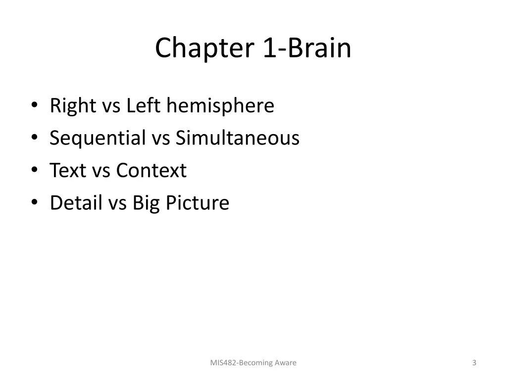 chapter 1 brain