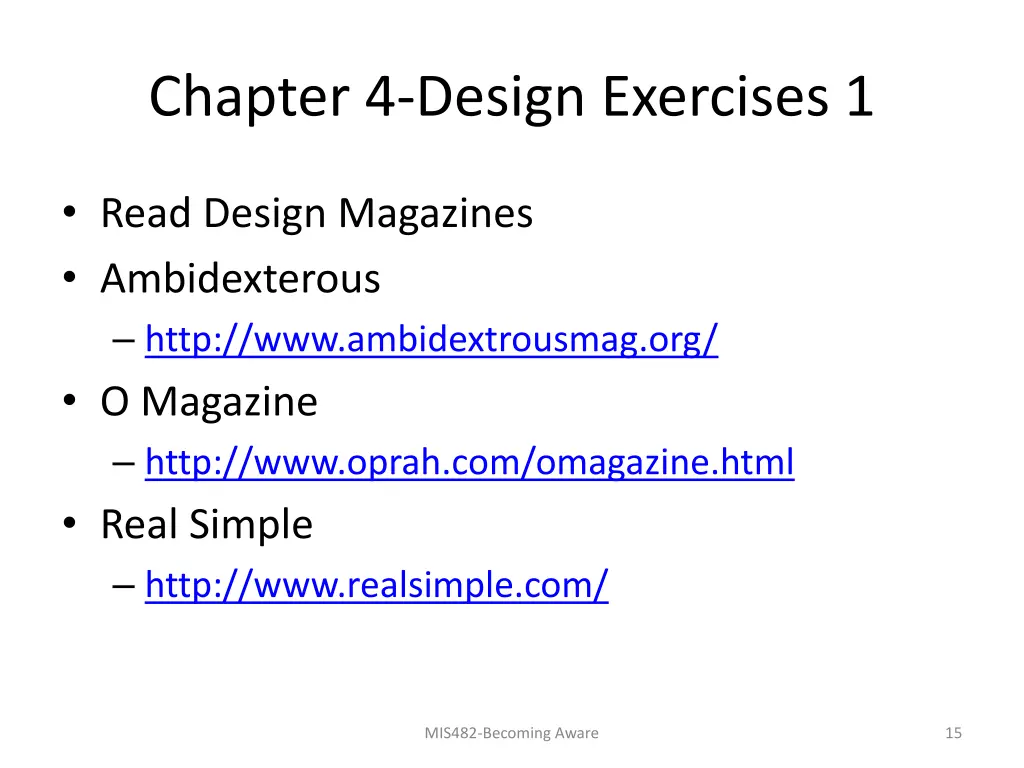 chapter 4 design exercises 1