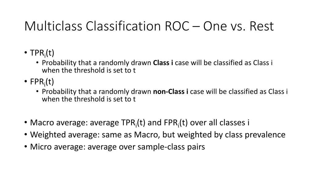 multiclass classification roc one vs rest