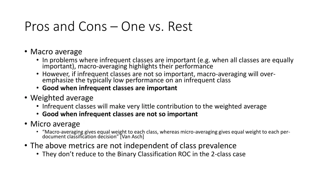 pros and cons one vs rest