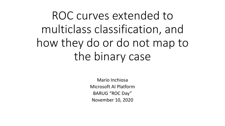 roc curves extended to multiclass classification