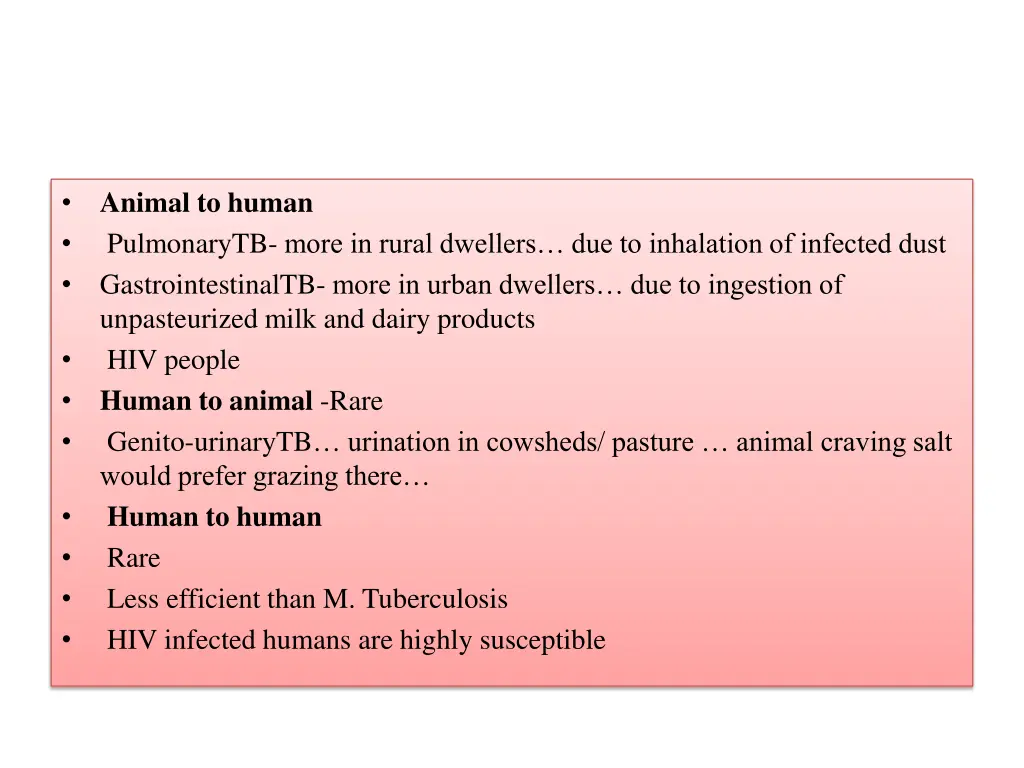 animal to human pulmonarytb more in rural