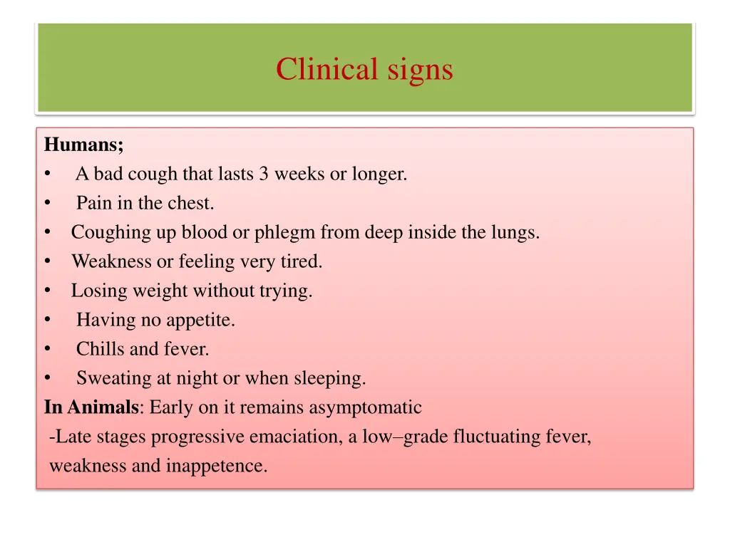 clinical signs