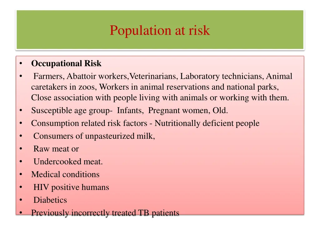 population at risk