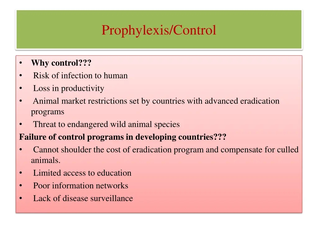 prophylexis control