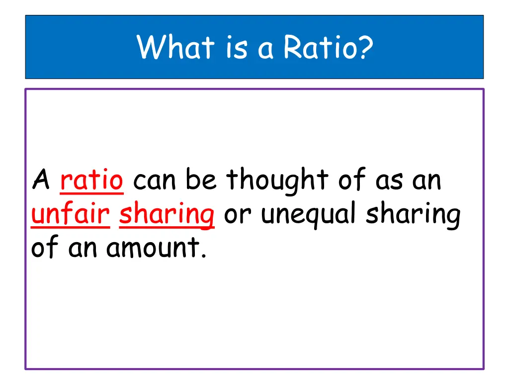 what is a ratio