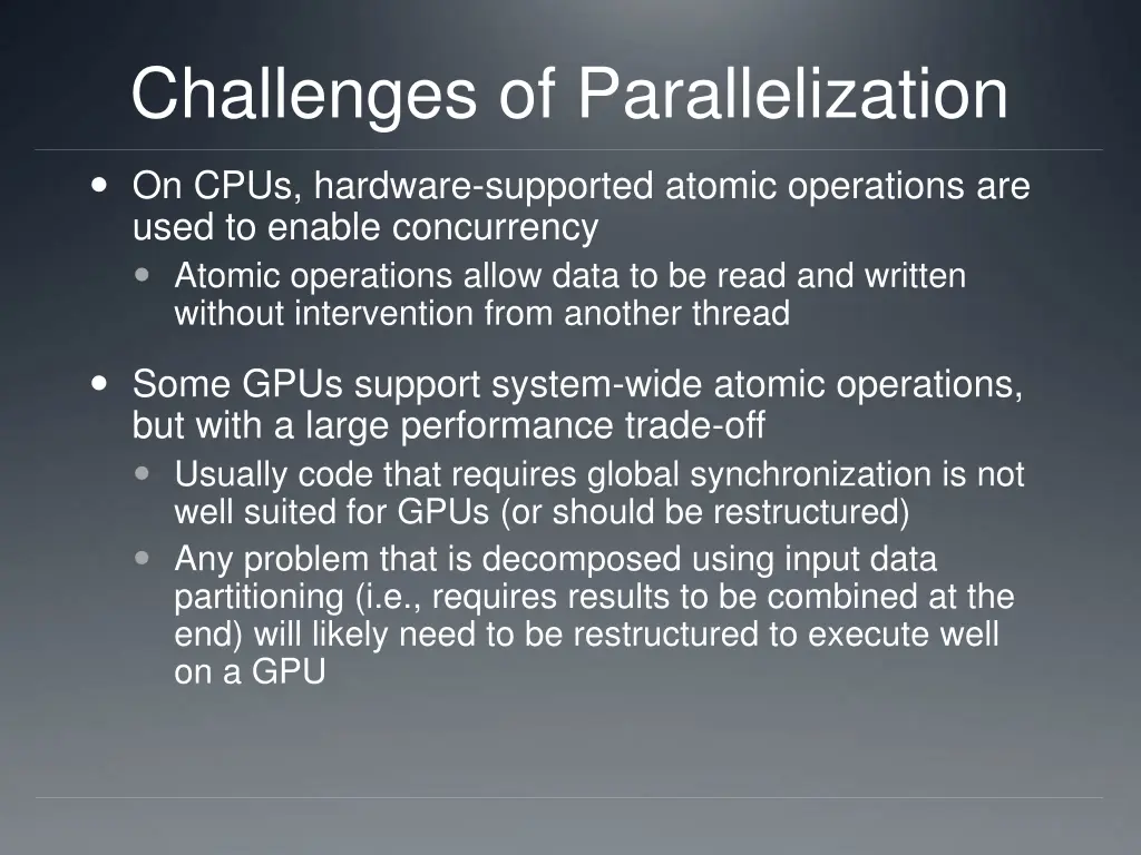 challenges of parallelization 1