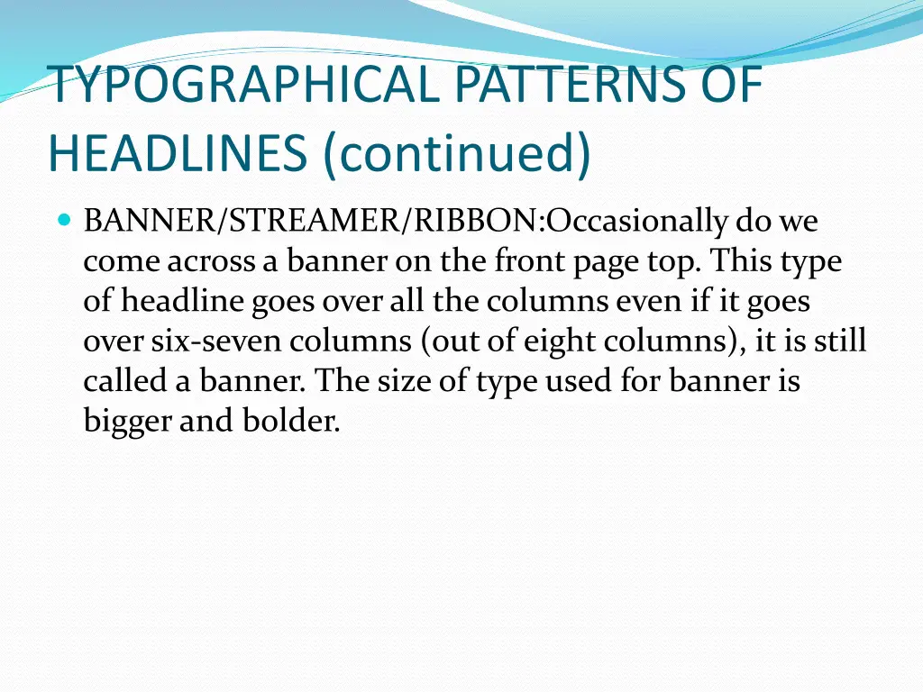 typographical patterns of headlines continued 7