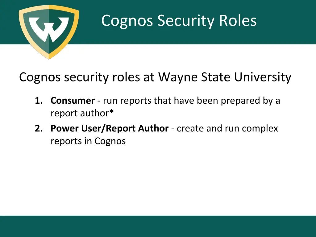 cognos security roles