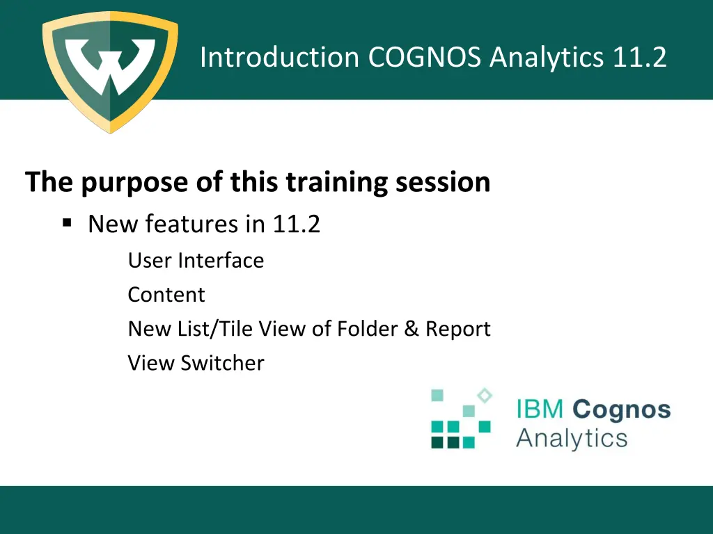 introduction cognos analytics 11 2