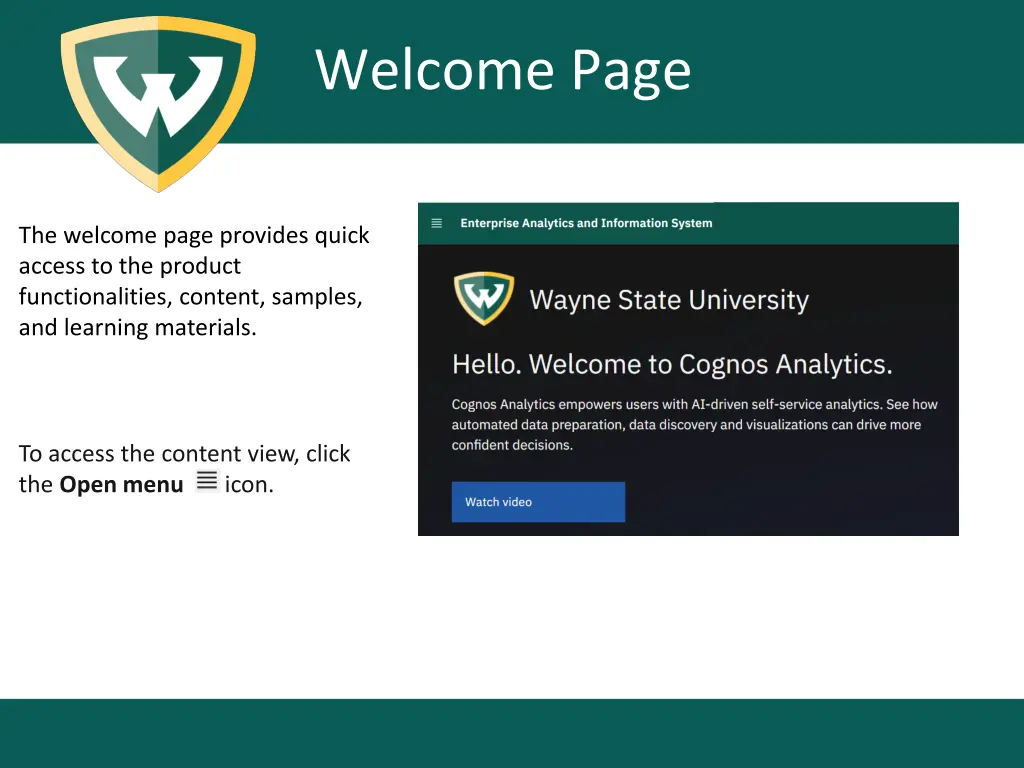 welcome page