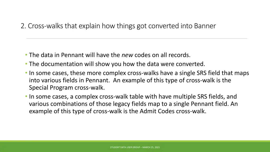 2 cross walks that explain how things