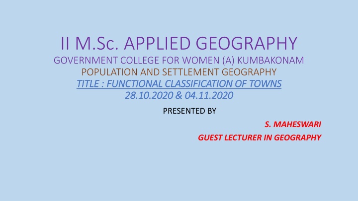 ii m sc applied geography government college