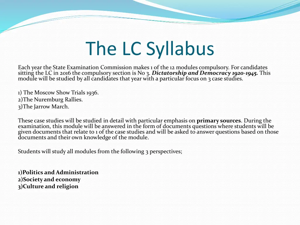 the lc syllabus 1