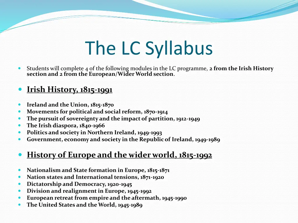 the lc syllabus