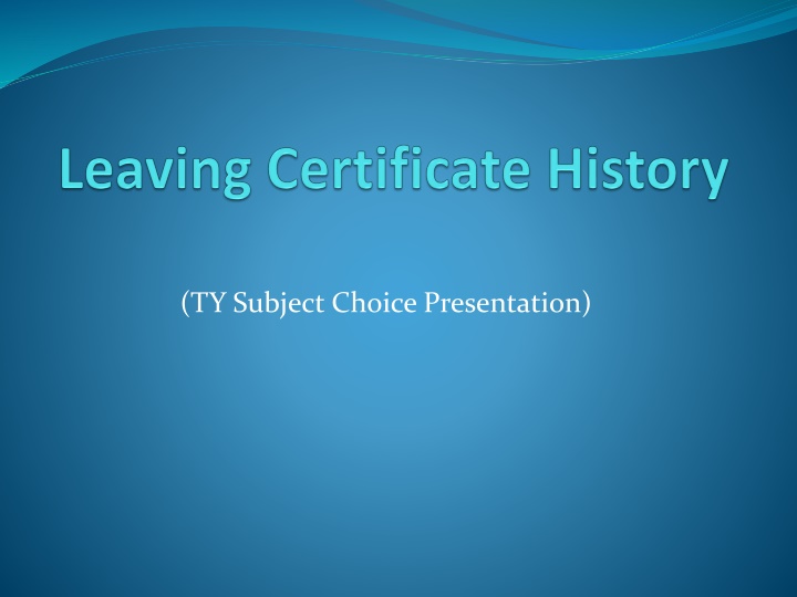 ty subject choice presentation