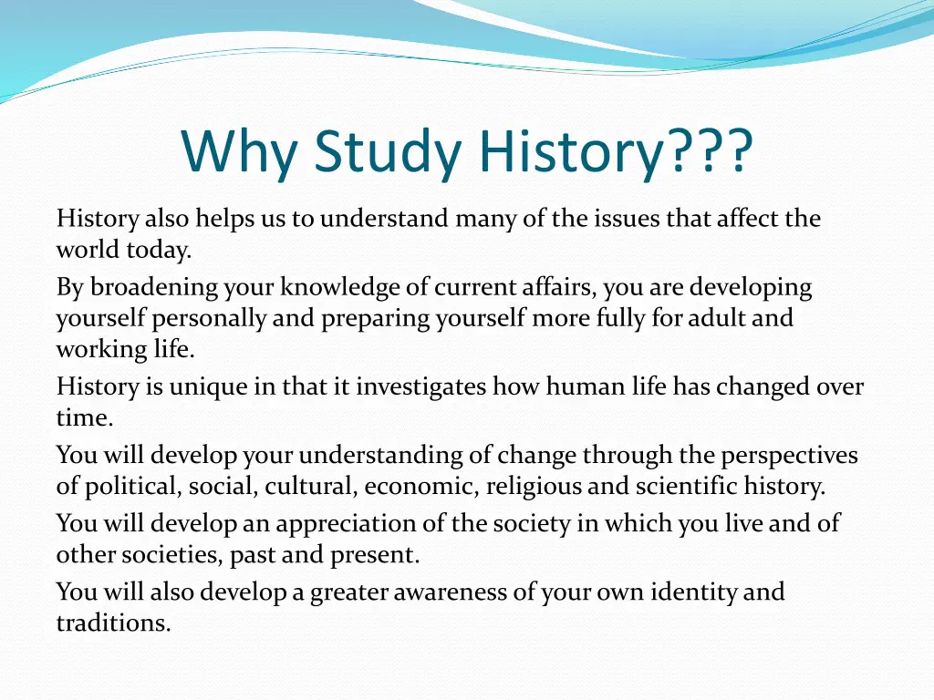 why study history 1