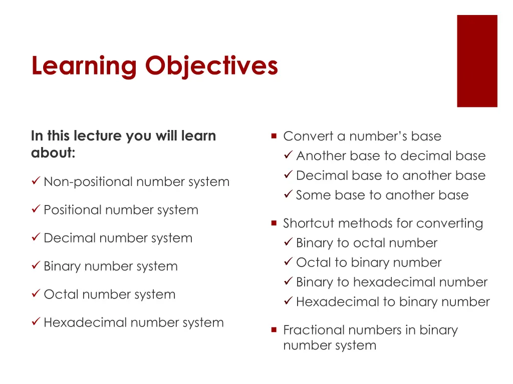 learning objectives