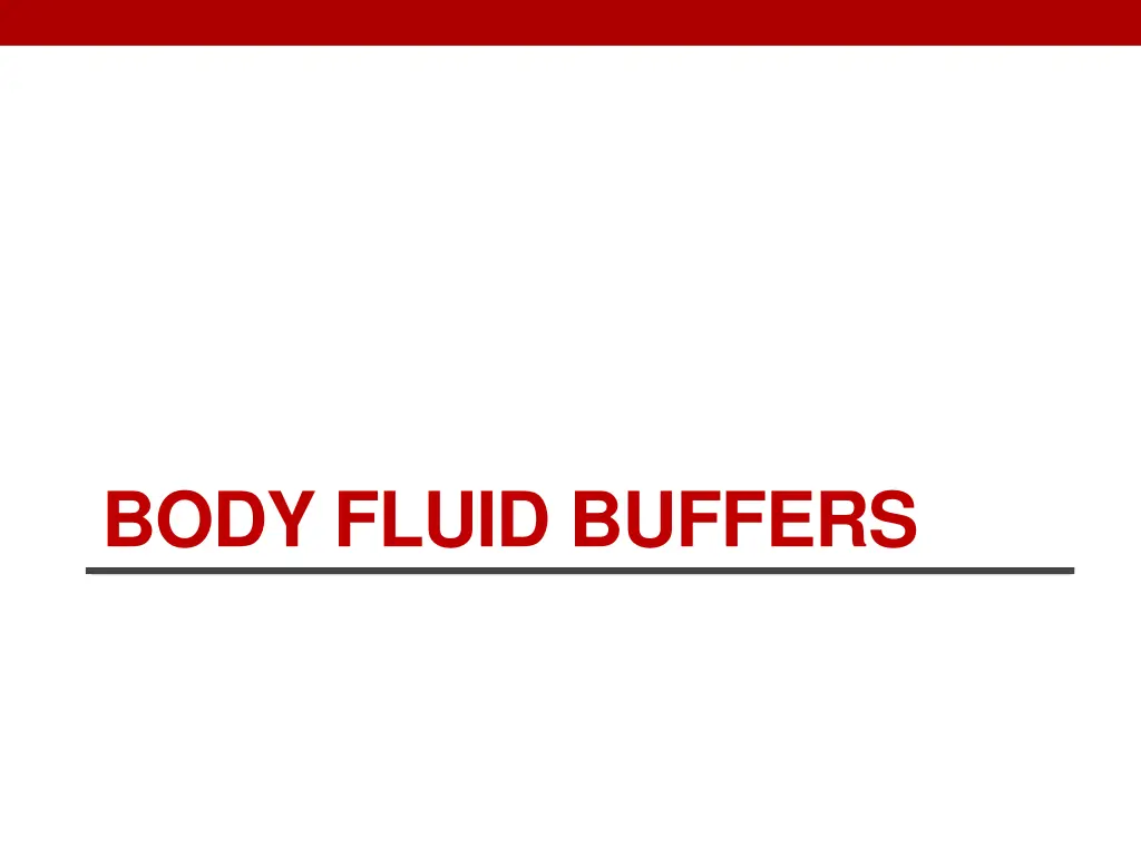 body fluid buffers