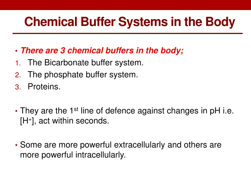 chemical buffer systems in the body