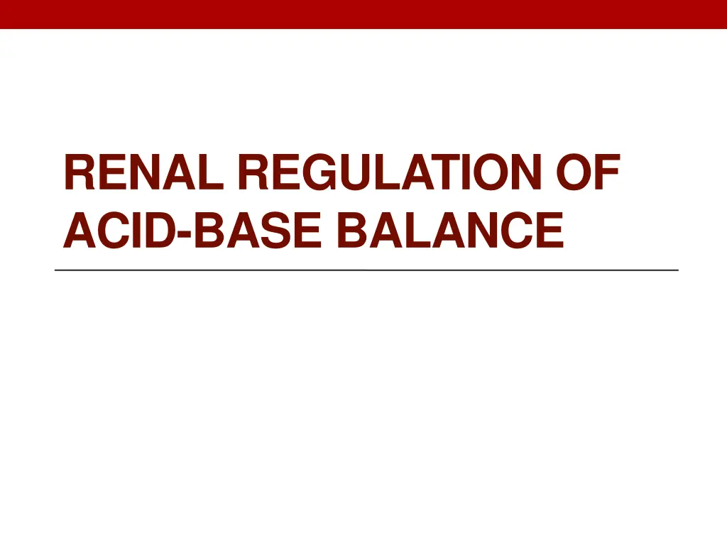 renal regulation of acid base balance