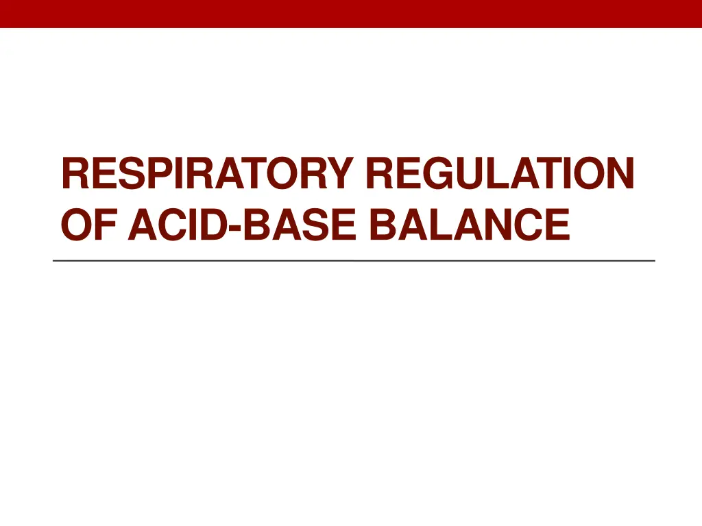 respiratory regulation of acid base balance