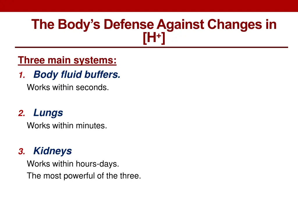 the body s defense against changes in h