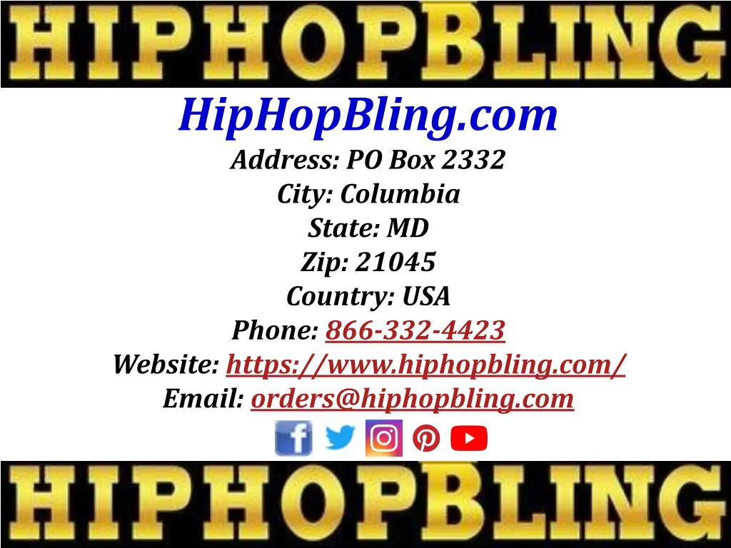 hiphopbling com address po box 2332 city columbia