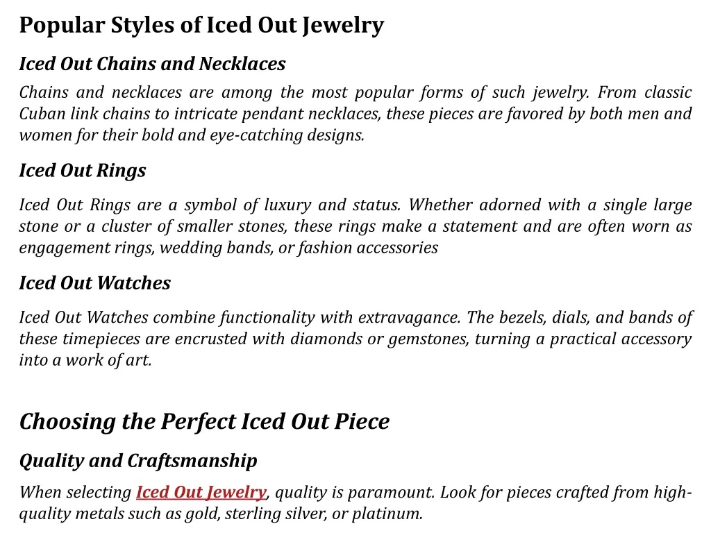 popular styles of iced out jewelry