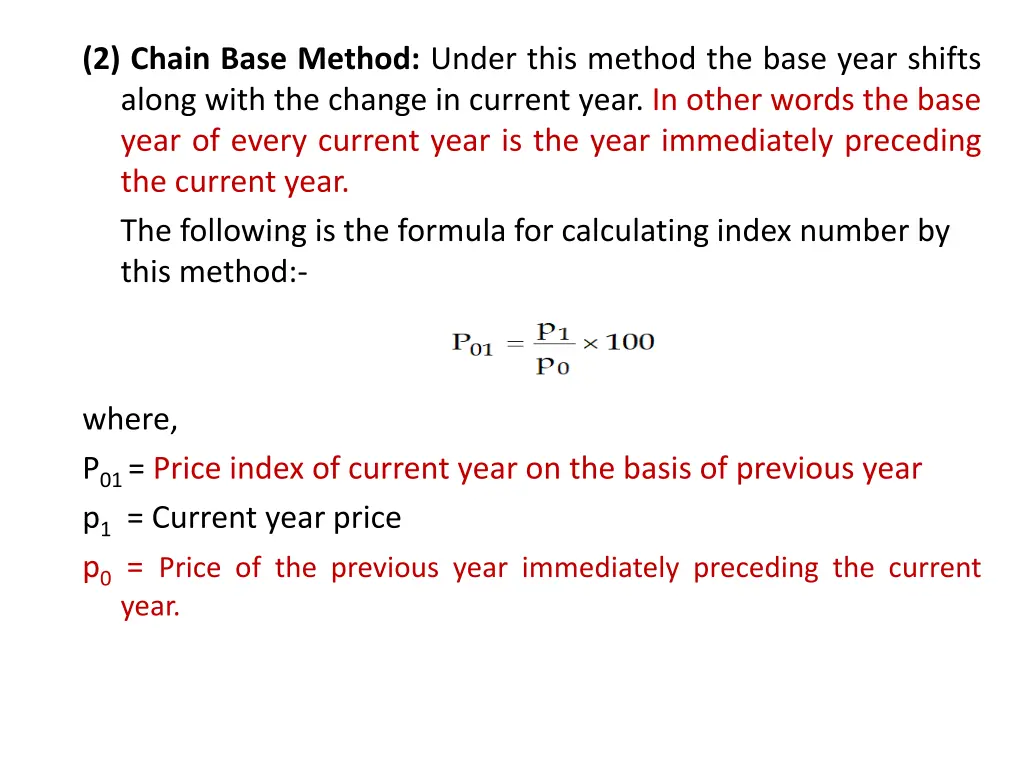 2 chain base method under this method the base