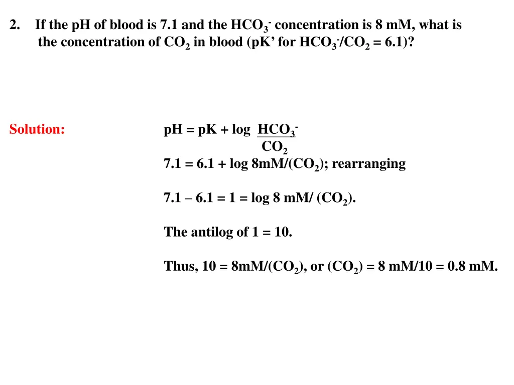 2 the concentration of co 2 in blood