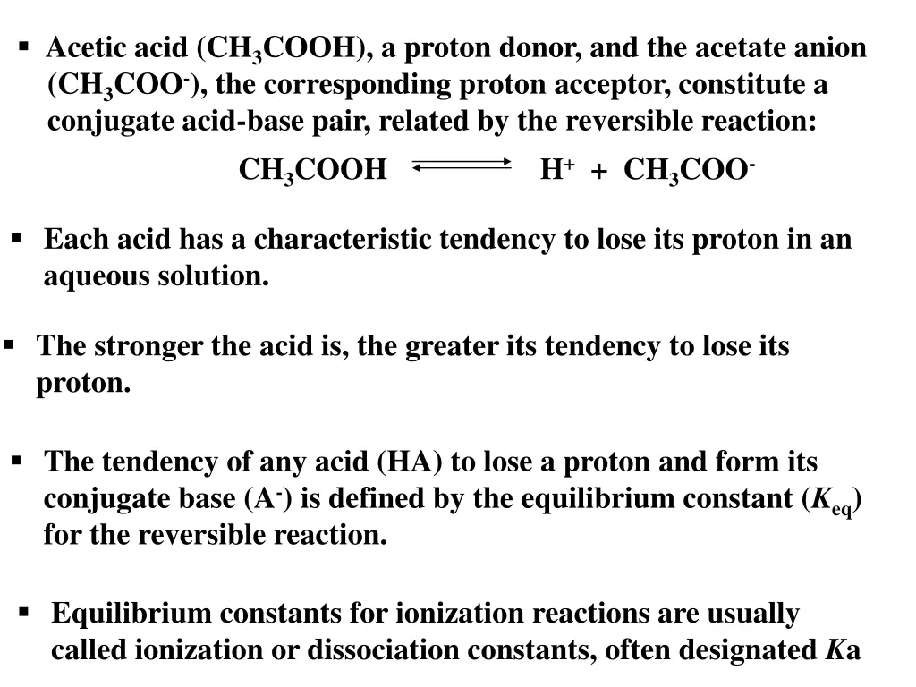 acetic acid ch 3 cooh a proton donor