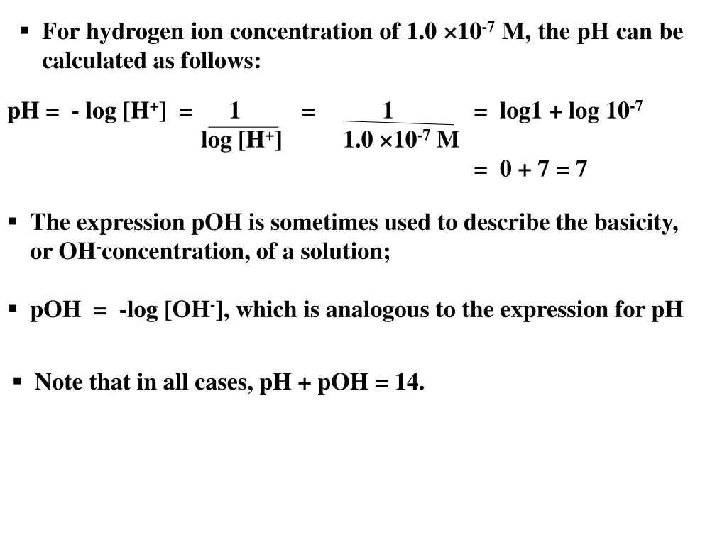 for hydrogen ion concentration