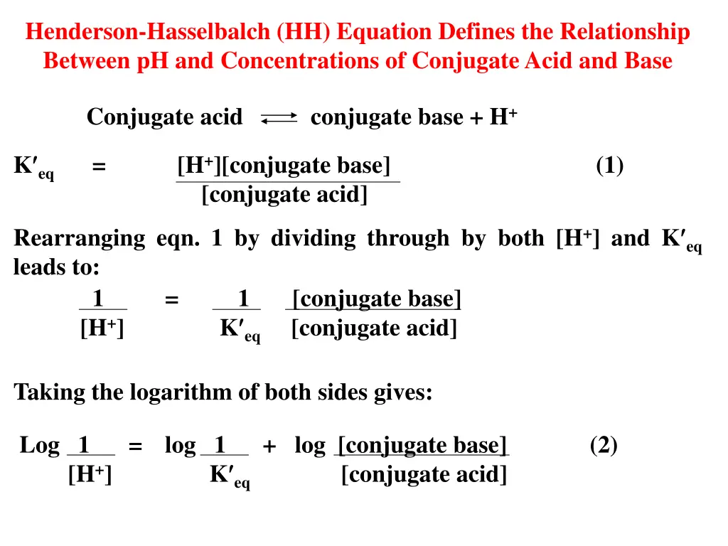 henderson hasselbalch hh equation defines