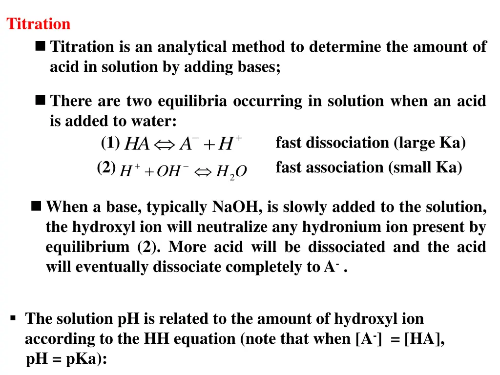 titration titration is an analytical method