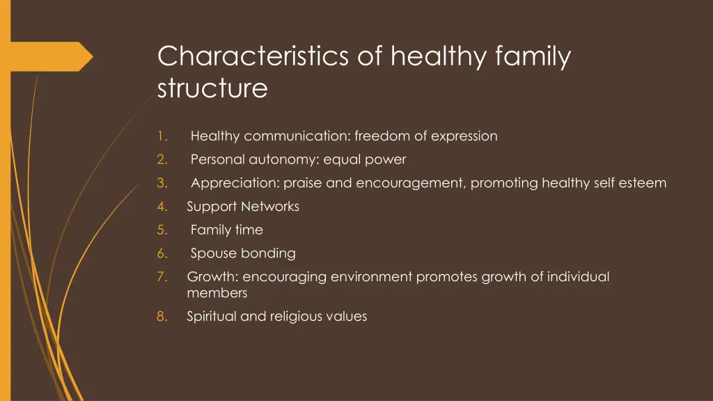 characteristics of healthy family structure