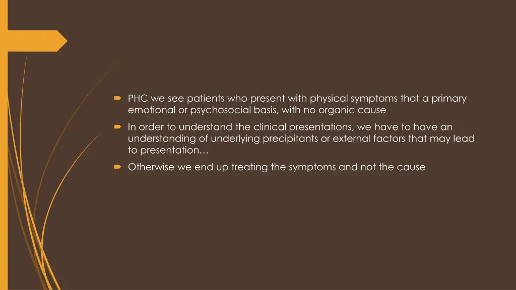 phc we see patients who present with physical