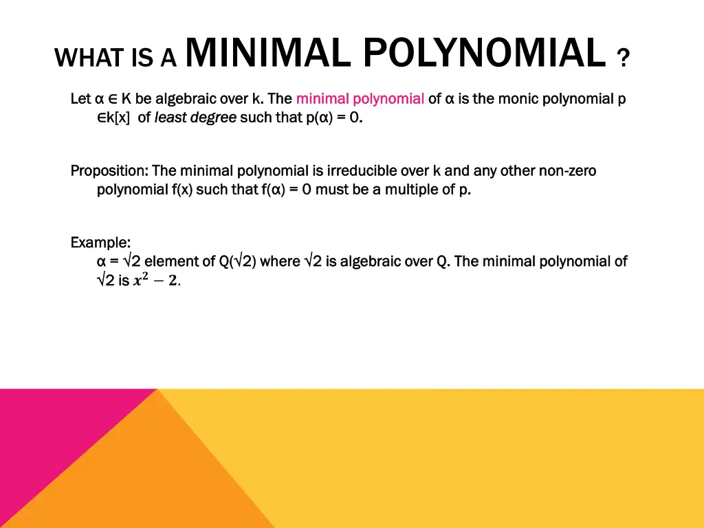 what is a minimal polynomial