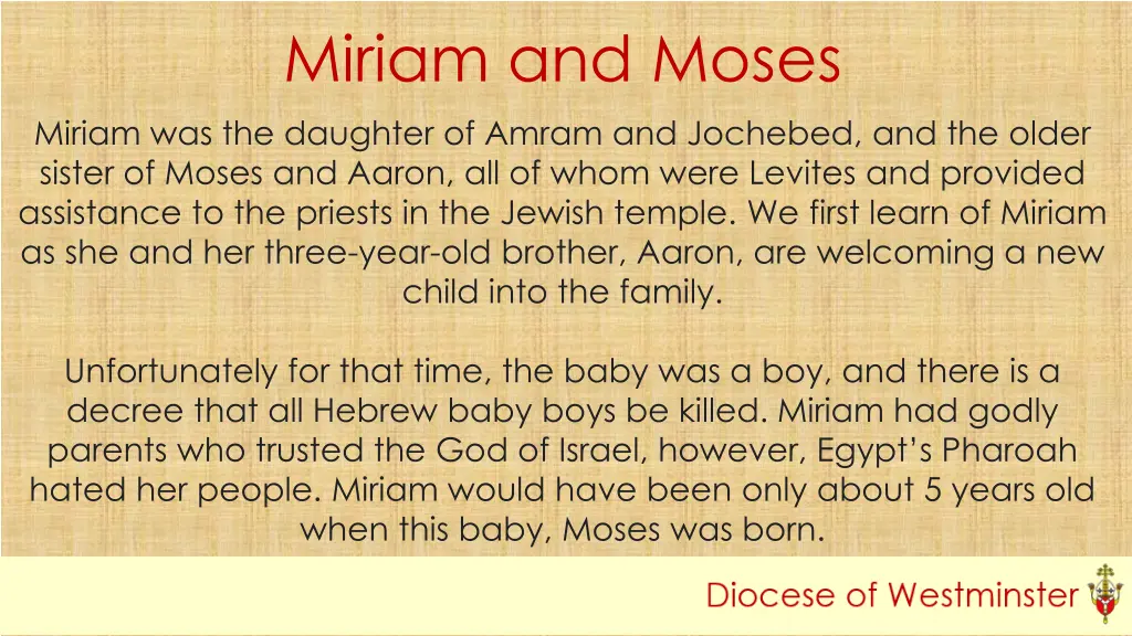 miriam and moses miriam was the daughter of amram