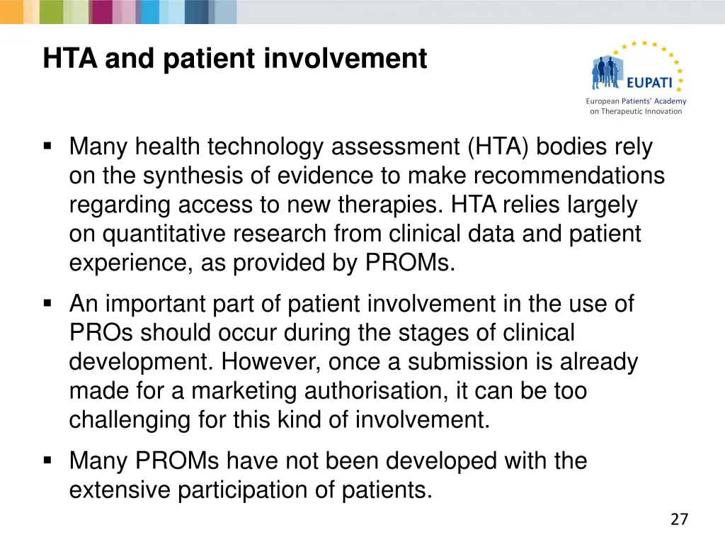 hta and patient involvement