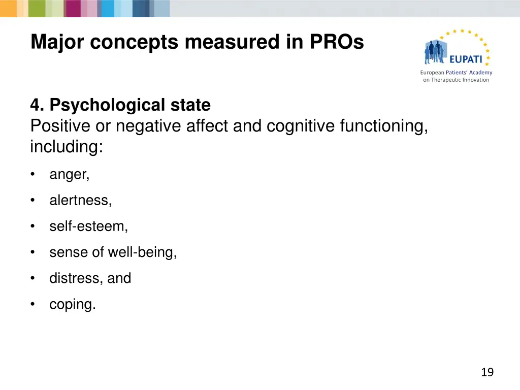 major concepts measured in pros 3