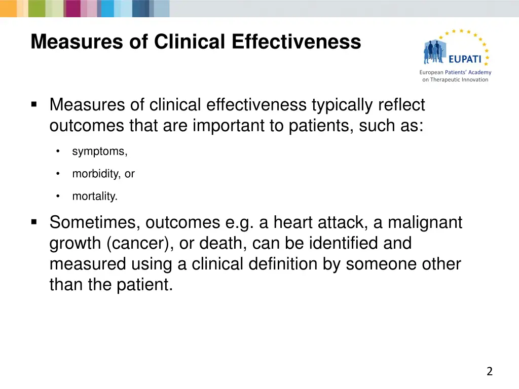 measures of clinical effectiveness