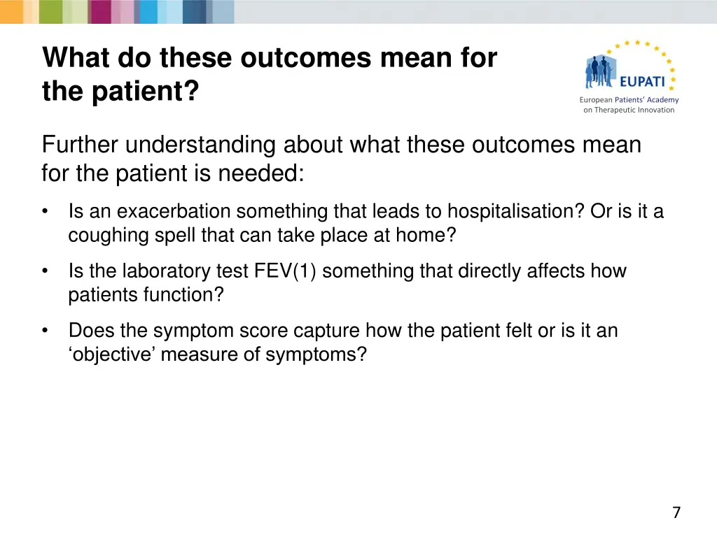 what do these outcomes mean for the patient